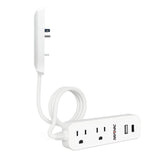 Rayovac 2-AC Outlet and 2-USB Port 540-Joules Slim Surge Protector Power Strip, 3-Ft. Braided Cord with Flat Plug, SS-P311B