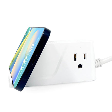 Rayovac Wireless Charging Station 3-AC Outlet 540-Joules Surge Protector with 1 USB-A and 2 USB-C Ports, 5-Ft. Cord