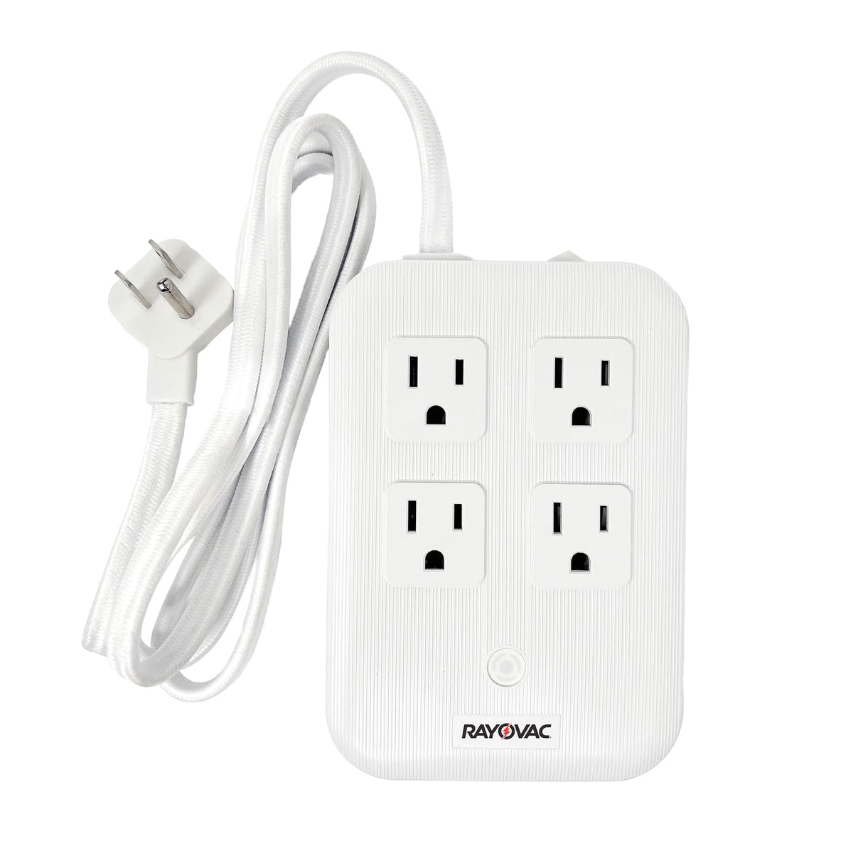 Rayovac 4-AC Outlet and 4-USB Port 540-Joules Surge Protector Power Strip, 5-Ft. Braided Cord with Flat Plug, SS-P319