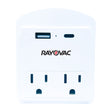 Rayovac AC Outlet and 2-USB Port 300-Joules Portable Surge Protector Wall Tap with Phone Holder, 2 Outlet