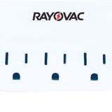 Rayovac AC Outlet and 2-USB Port 300-Joules Portable Surge Protector Wall Tap with Phone Holder, 3 Outlet