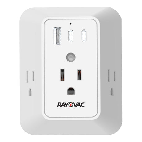 Rayovac 3-AC Outlet and 3-USB Port 540-Joules Surge Protector Wall Tap, SS-Q901