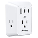 Rayovac 3-AC Outlet and 3-USB Port 540-Joules Surge Protector Wall Tap, SS-Q901