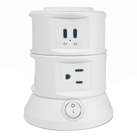 Rayovac Charging Tower 6-AC Outlet 540-Joules Surge Protector with Wireless Charging, 2 USB-A and 2 USB-C Ports, 5-Ft. Cord