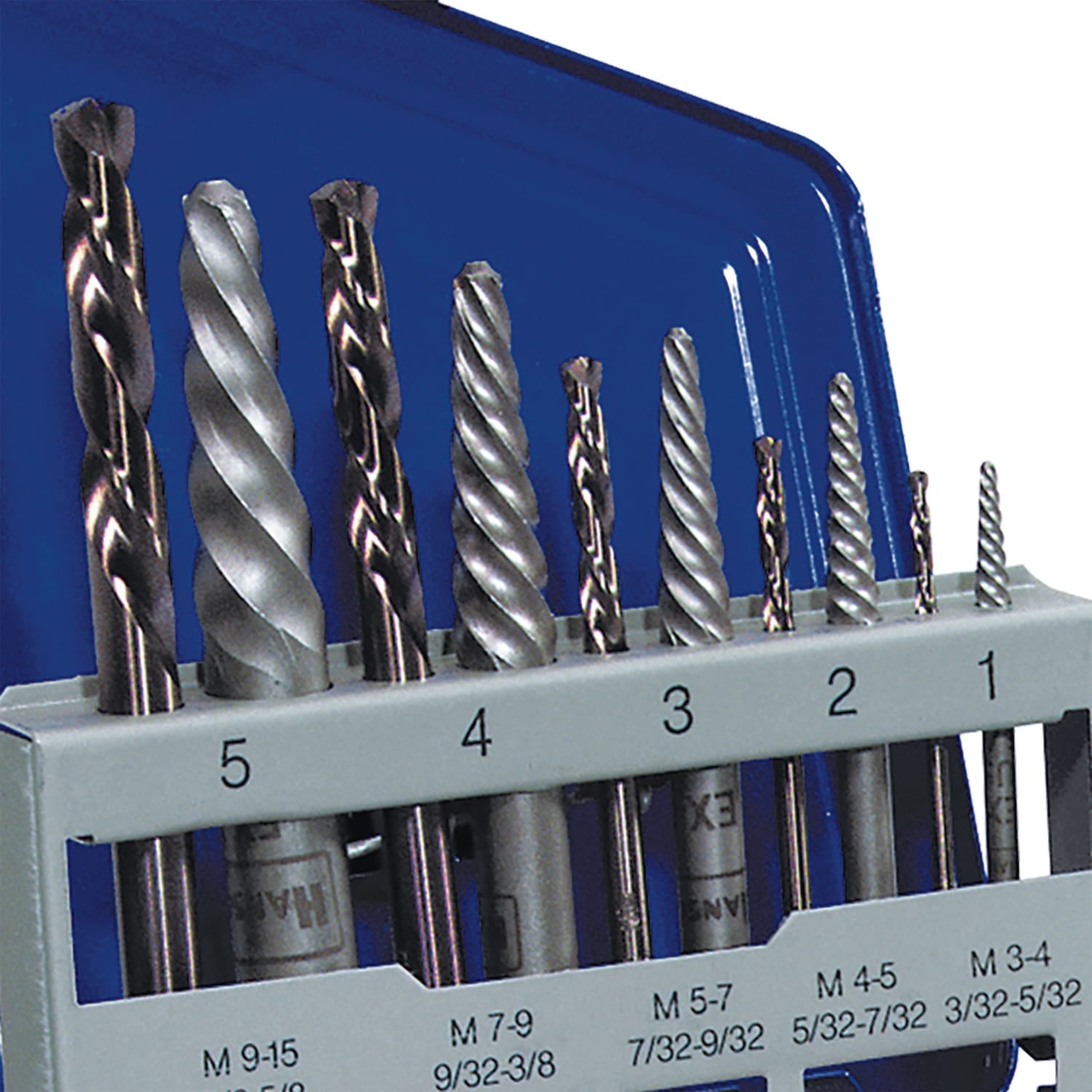 Irwin HANSON 10-Piece Spiral Extractor and Drill Bit Set with Metal Index Case, 11119