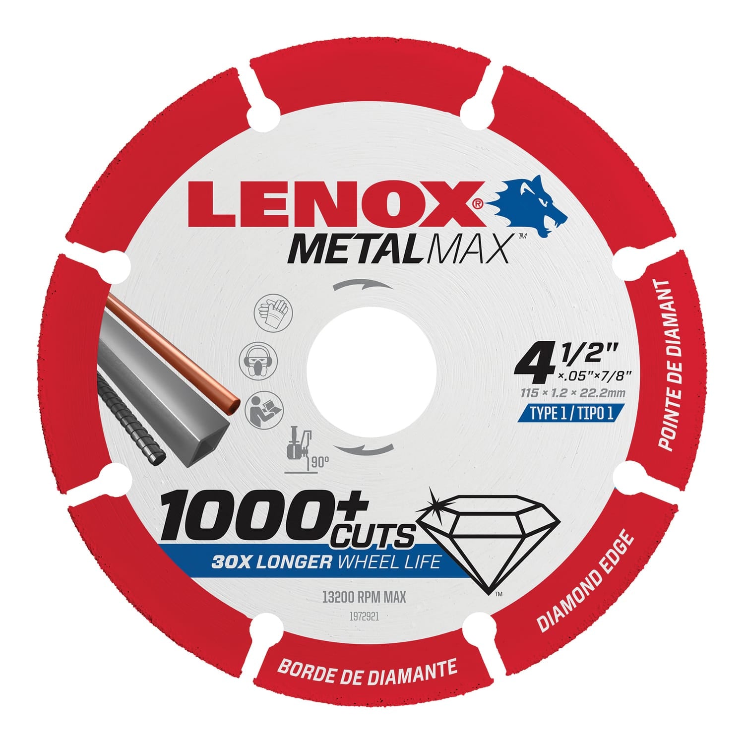 Lenox MetalMax 4-1/2-In. Diamond-Edge Cutting Wheel, 1972921