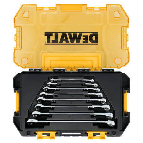 Dewalt TOUGHSERIES 8-Piece SAE Combination Wrench Set Plus Stackable Case with Clear Lid, DWMT45427