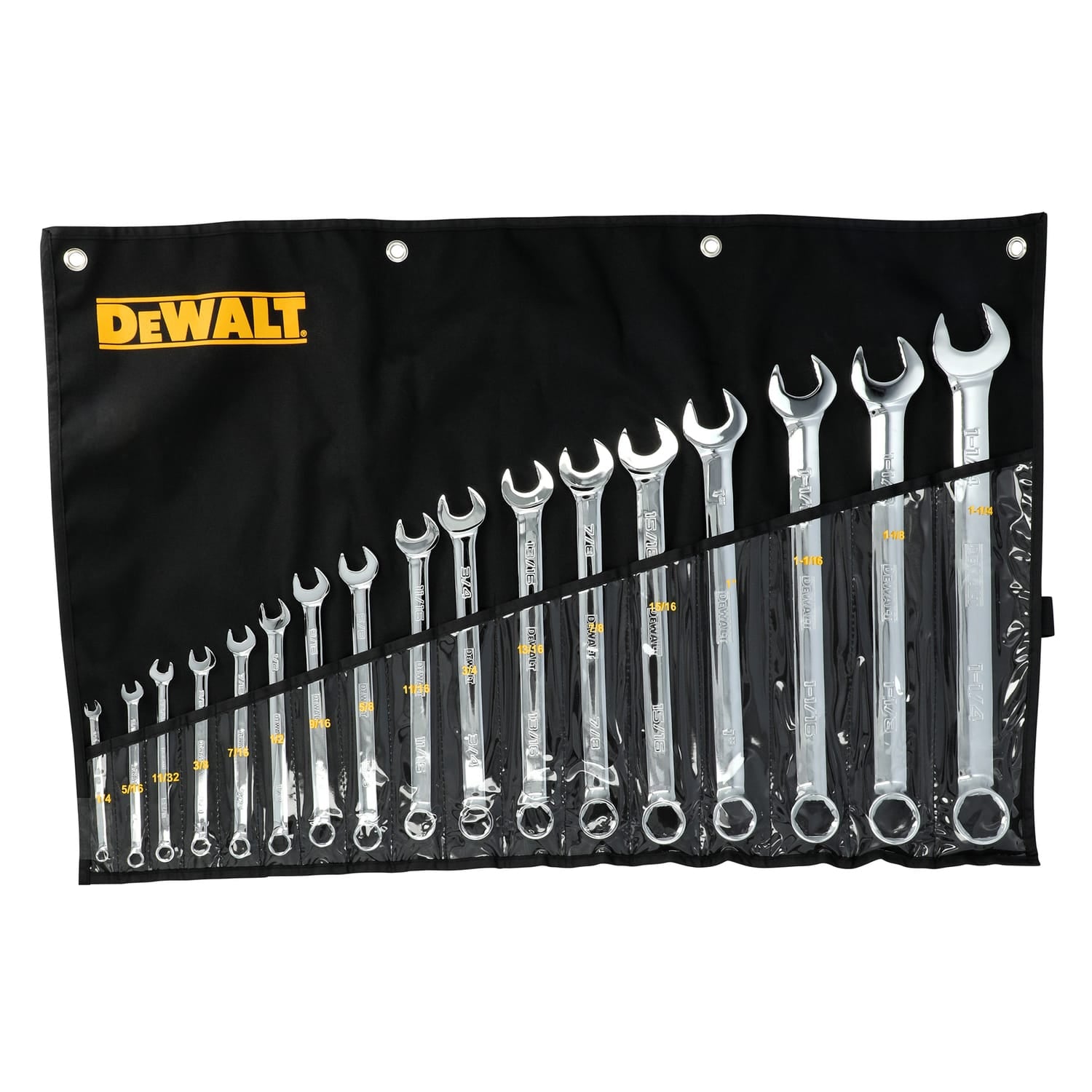 Dewalt TOUGHSERIES 17-Piece SAE Combination Wrench Set plus Roll Pouch, DWMT45428