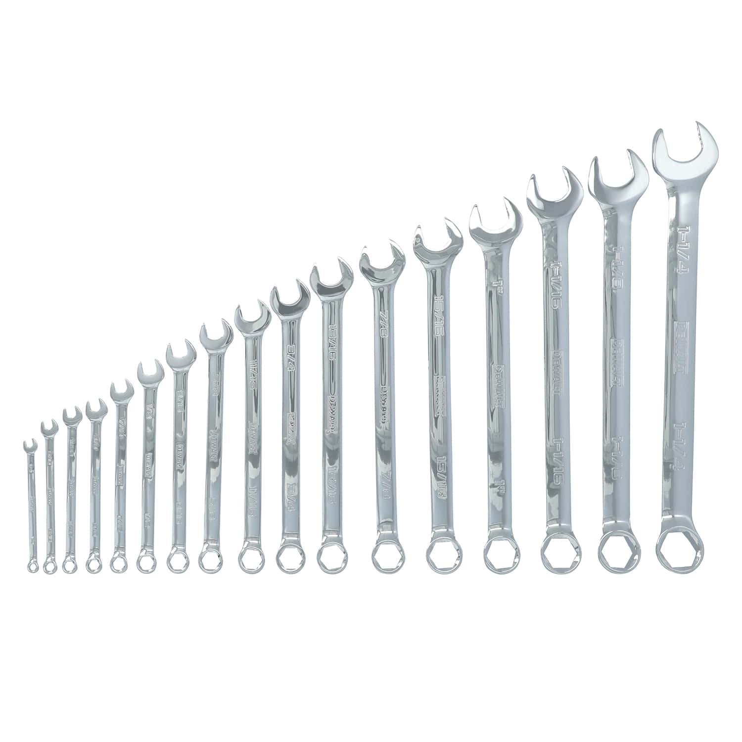 Dewalt TOUGHSERIES 17-Piece SAE Combination Wrench Set plus Roll Pouch, DWMT45428