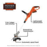 Black+Decker 20-Volt MAX* POWERCONNECT Cordless 2-in-1 String Trimmer and Edger with Battery and Charger, LST300