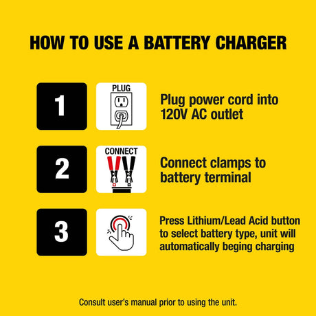 Stanley FATMAX 100-Amp 12-Volt Fully Automatic Automotive Battery Charger/Maintainer, BC100BF