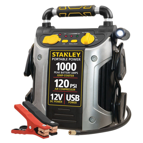Stanley 1000-Amp-Peak 12-Volt Rechargeable Jump Starter with Air Compressor, J5C09