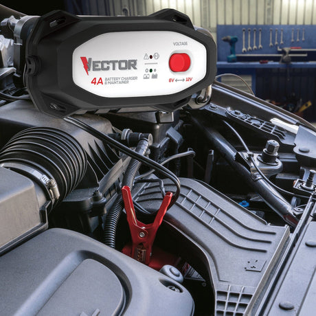 Vector 4-Amp Automatic Battery Charger/Maintainer with 6-Volt/12-Volt Selector, VECBC4