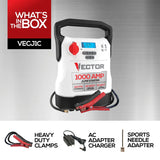 Vector 1000-Amp 12-Volt Automotive Jump Starter with Compressor and USB Power Bank, VECJ1C