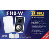 BIC America 8-In. 175-Watt Formula Series FH8-W 2-Way In-Wall Speaker Pair with Injected Molded Woofer and Horn Tweeter, 8 Ohms