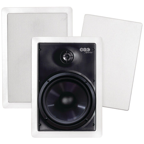 BIC America 6.5-In. 150-Watt Muro M-PRO6W 2-Way Outdoor In-Wall Speaker Pair with Polygraphite Woofer and Pivoting Titanium Tweeter, 8 Ohms