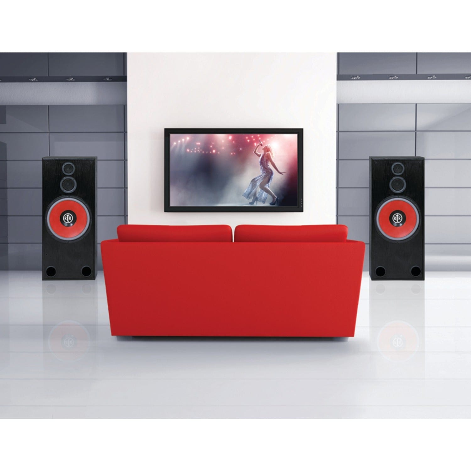 BIC America RtR Series RtR 1530 15-In. Indoor 3-Way Tower Speaker, 325 Watts, Black