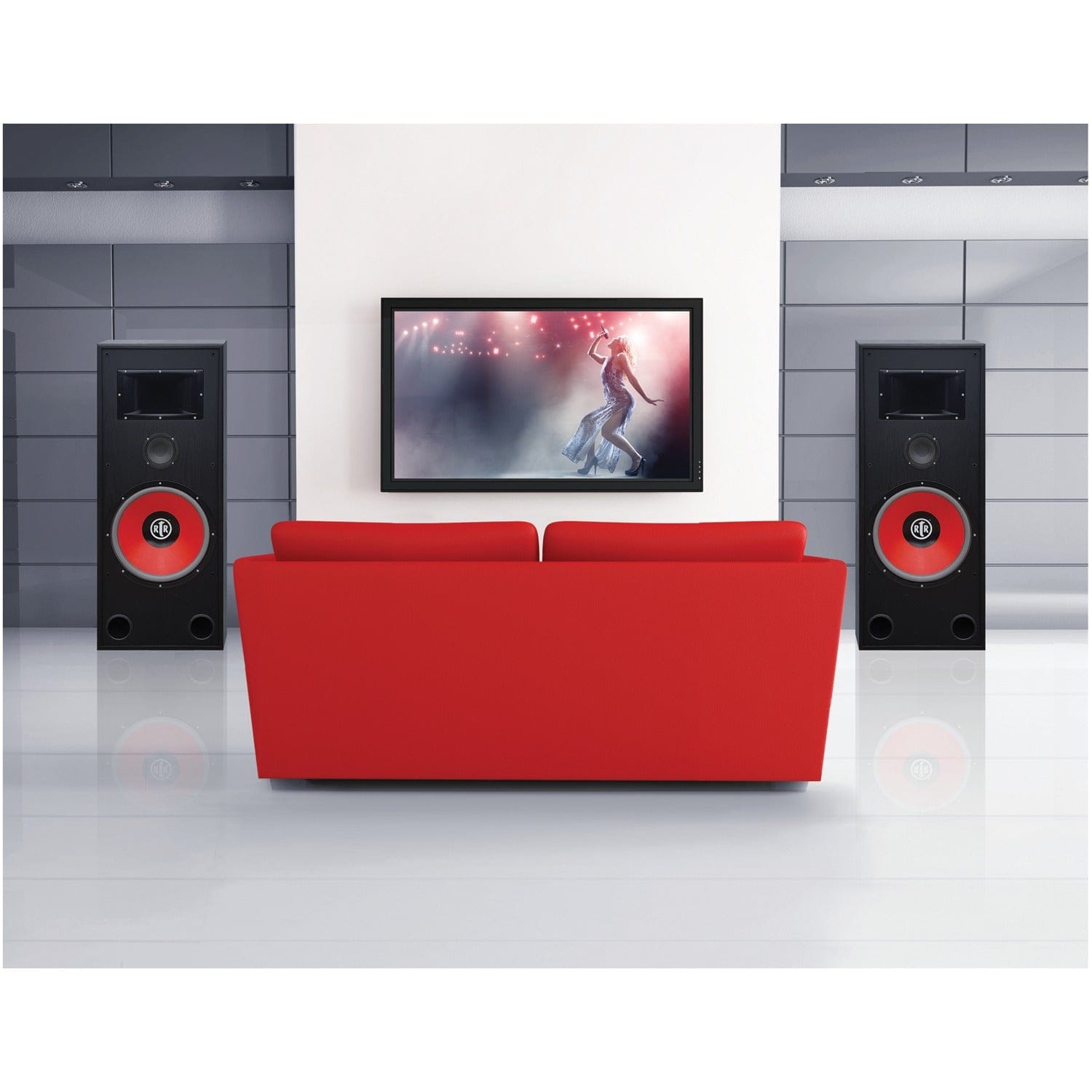 BIC America RtR Eviction Series RtR-EV15 15-In. Indoor 3-Way Bi-Ampable Tower Speaker, 430 Watts