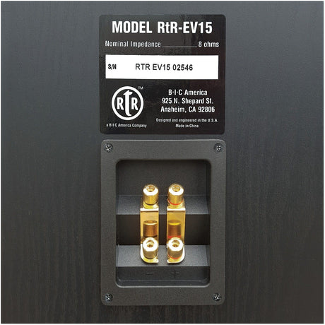 BIC America RtR Eviction Series RtR-EV15 15-In. Indoor 3-Way Bi-Ampable Tower Speaker, 430 Watts