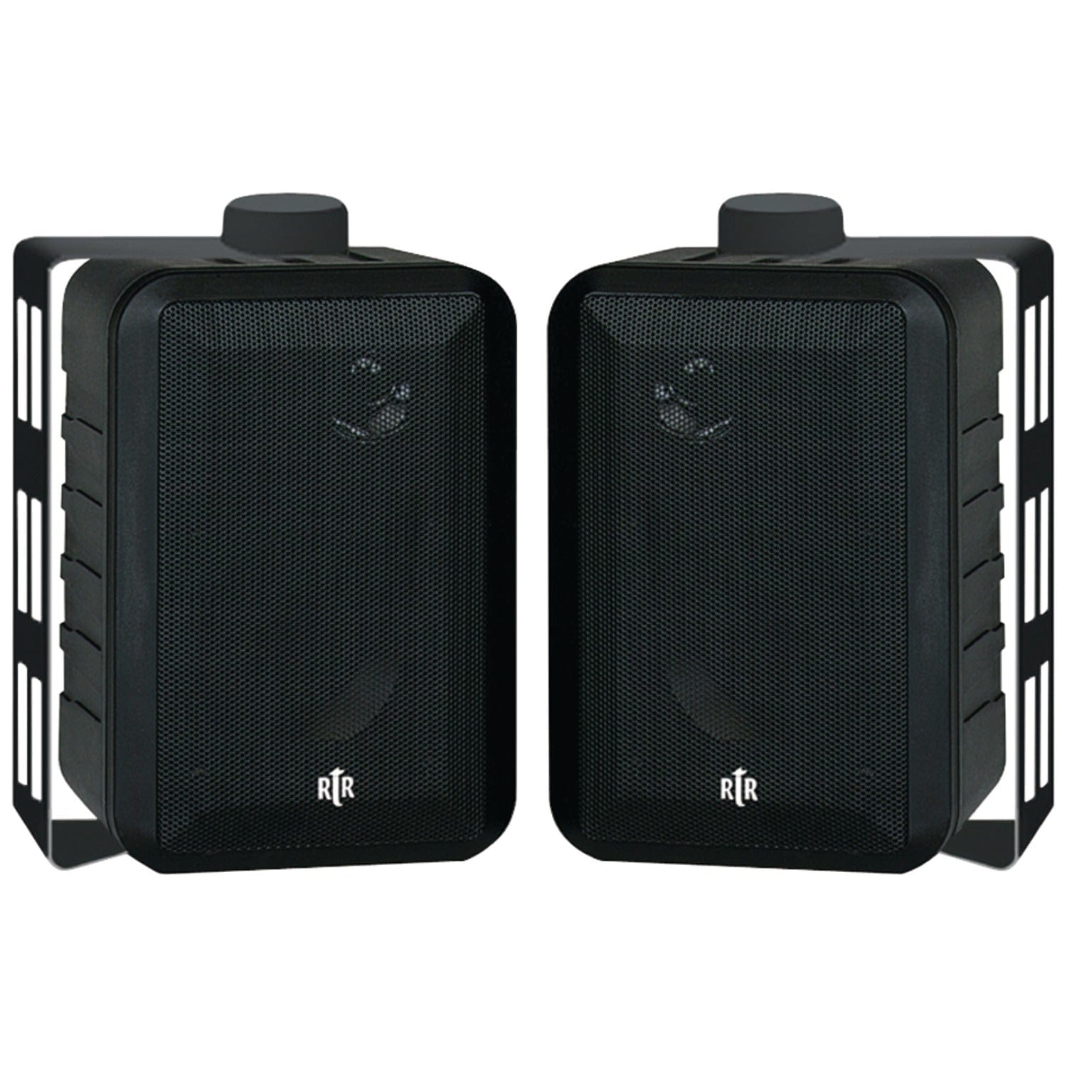 BIC America RtR Series RTRV44-2 4-In. Indoor/Outdoor Weather-Resistant Speakers, 100 Watts, Black