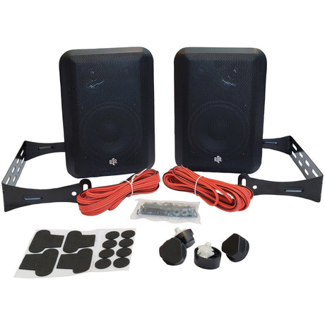 BIC America RtR Series RTRV44-2 4-In. Indoor/Outdoor Weather-Resistant Speakers, 100 Watts, Black