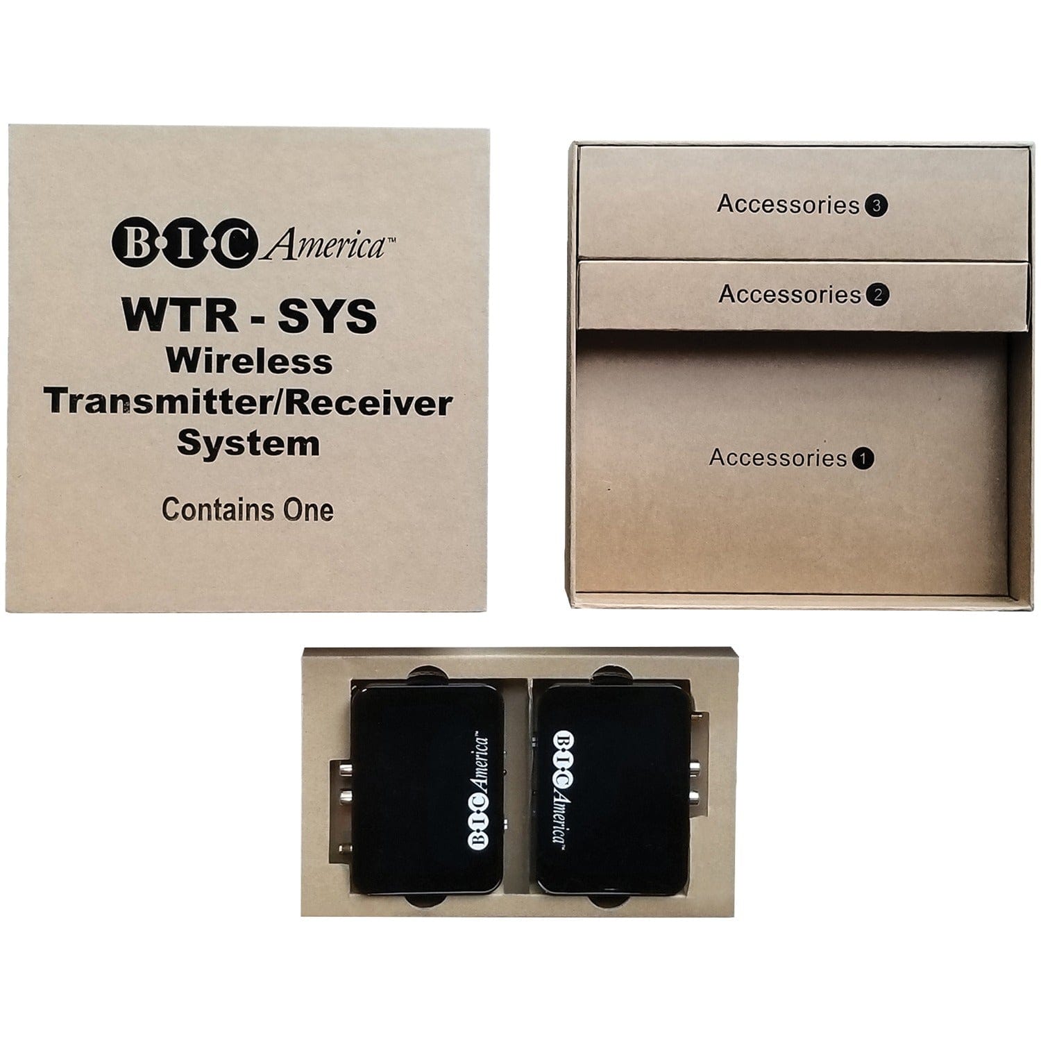 BIC America WTR-SYS 4-Channel Wireless Audio Transmitter/Receiver Kit for Powered Subs and Speakers