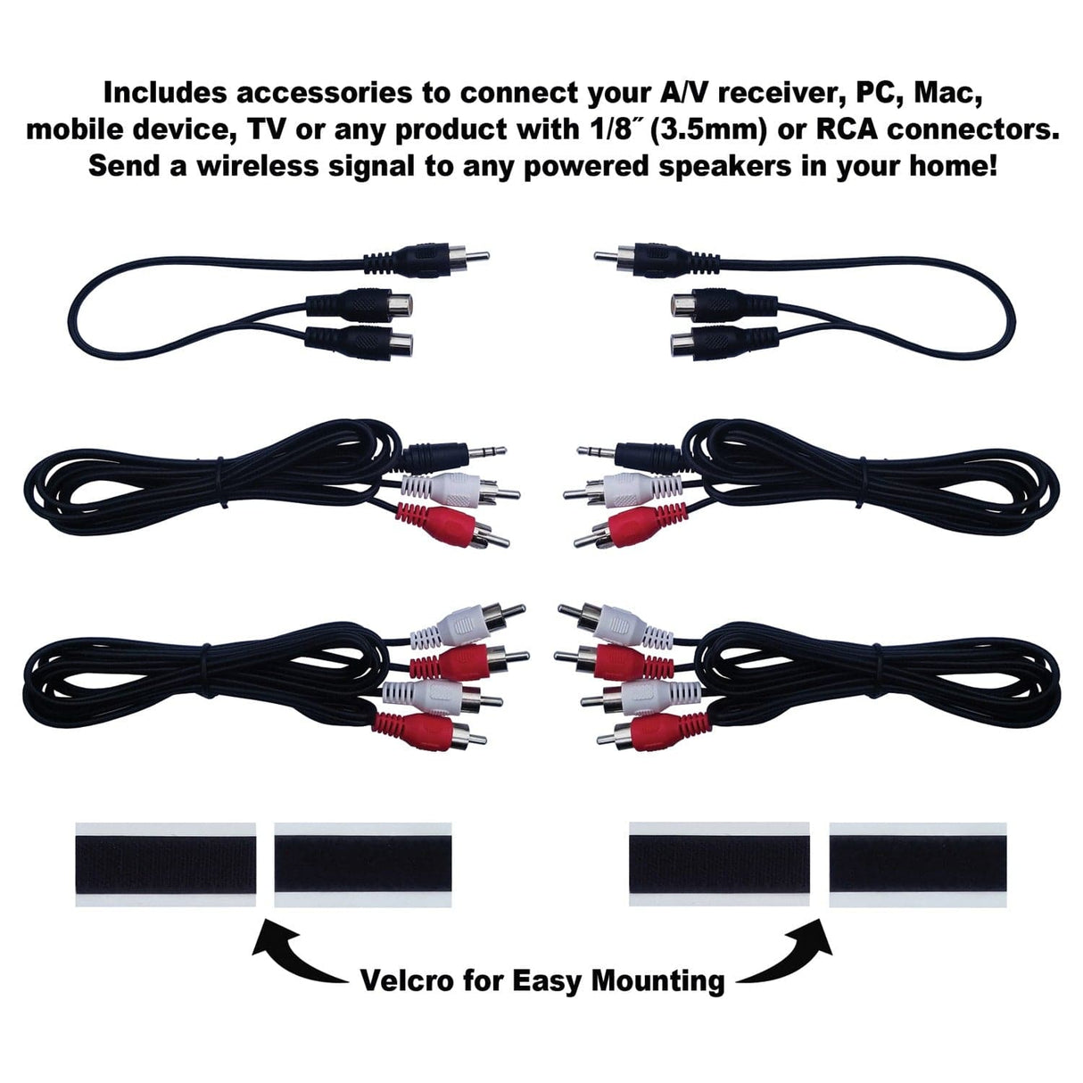 BIC America WTR-SYS 4-Channel Wireless Audio Transmitter/Receiver Kit for Powered Subs and Speakers