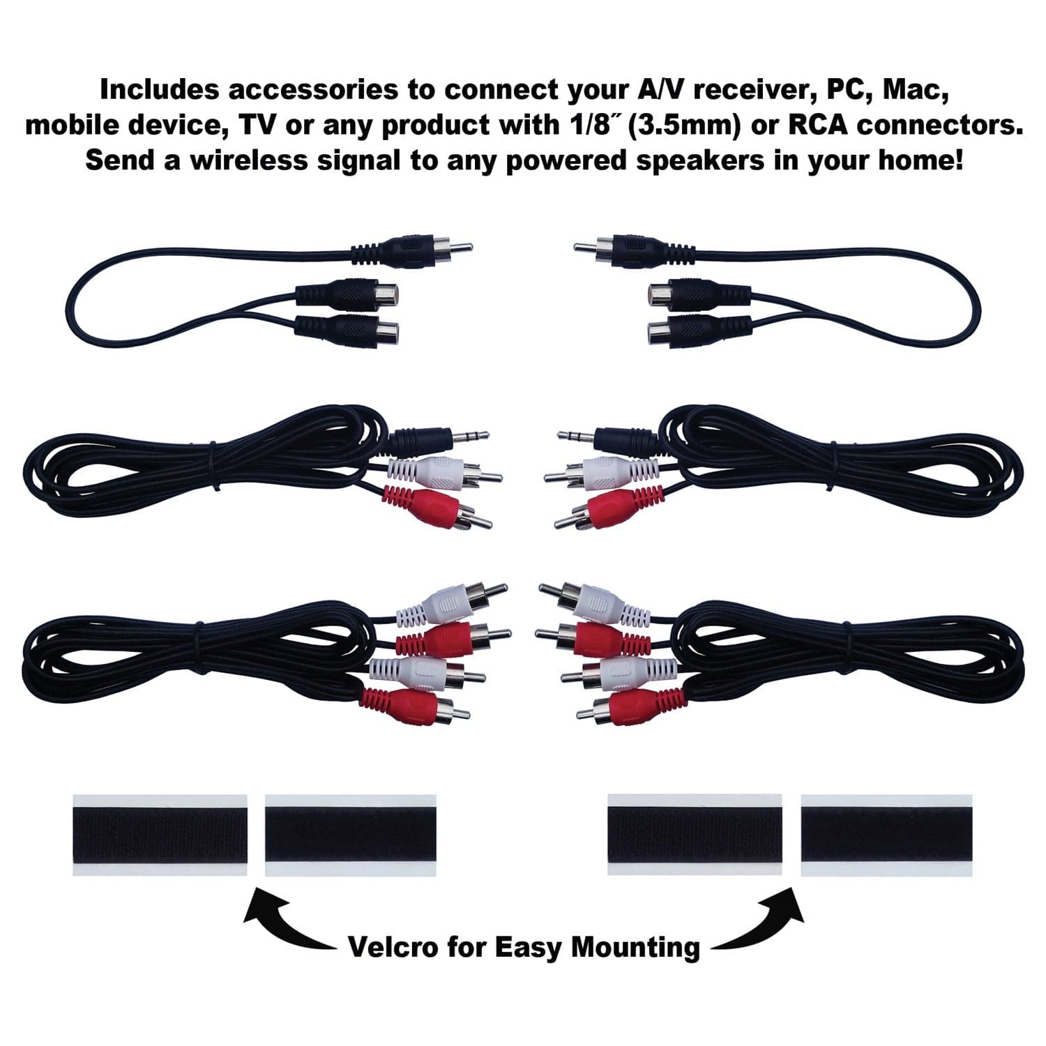 BIC America WTR-SYS 4-Channel Wireless Audio Transmitter/Receiver Kit for Powered Subs and Speakers