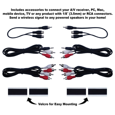 BIC America WTR-SYS 4-Channel Wireless Audio Transmitter/Receiver Kit for Powered Subs and Speakers