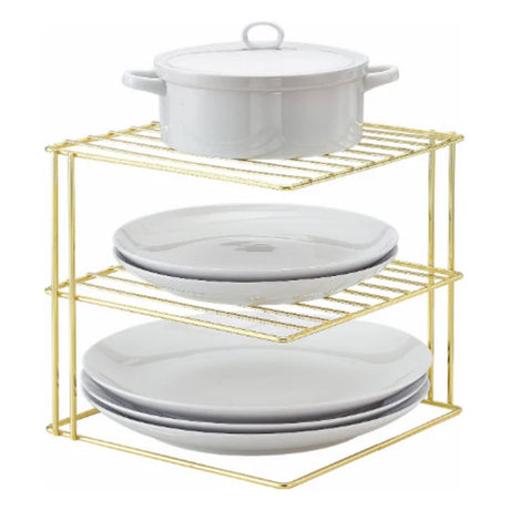Better Houseware Brass Corner Storage Rack