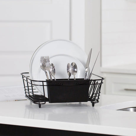 Better Houseware 2-Piece Dish Drainer, Black