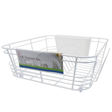 Better Houseware 2-Piece Dish Drainer, White