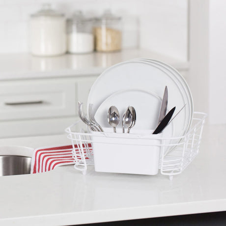 Better Houseware 2-Piece Dish Drainer, White