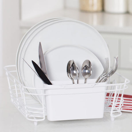 Better Houseware 2-Piece Dish Drainer, White