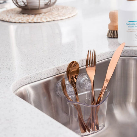 Better Houseware Heavy-Duty Suction-Cup Cutlery Holder, Clear