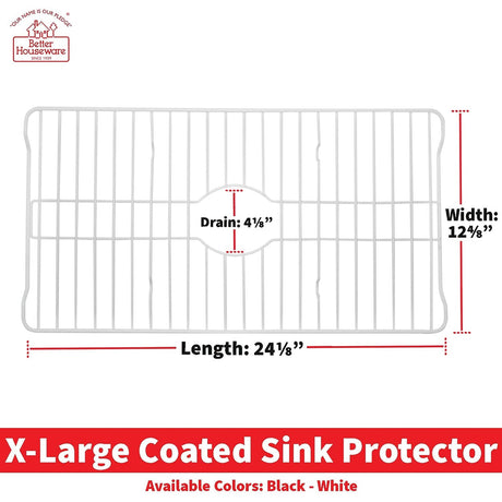 Better Houseware Extra-Large Coated Steel Sink Protector, White