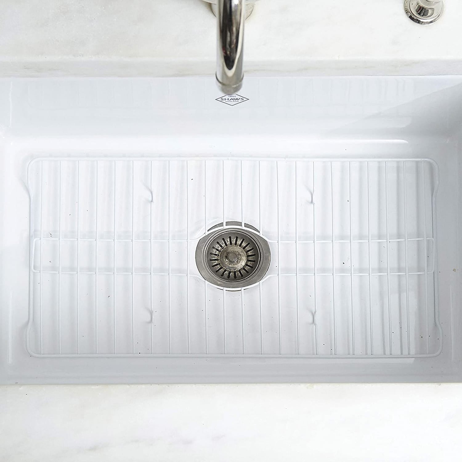 Better Houseware Extra-Large Coated Steel Sink Protector, White