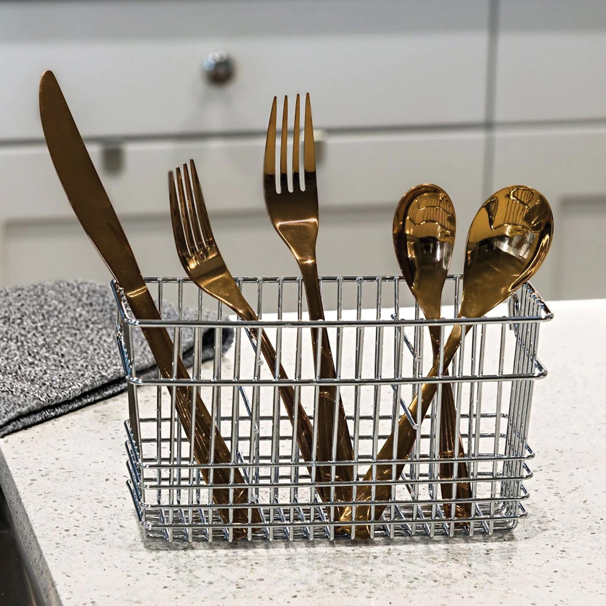 Better Houseware Cutlery Holder, Chrome