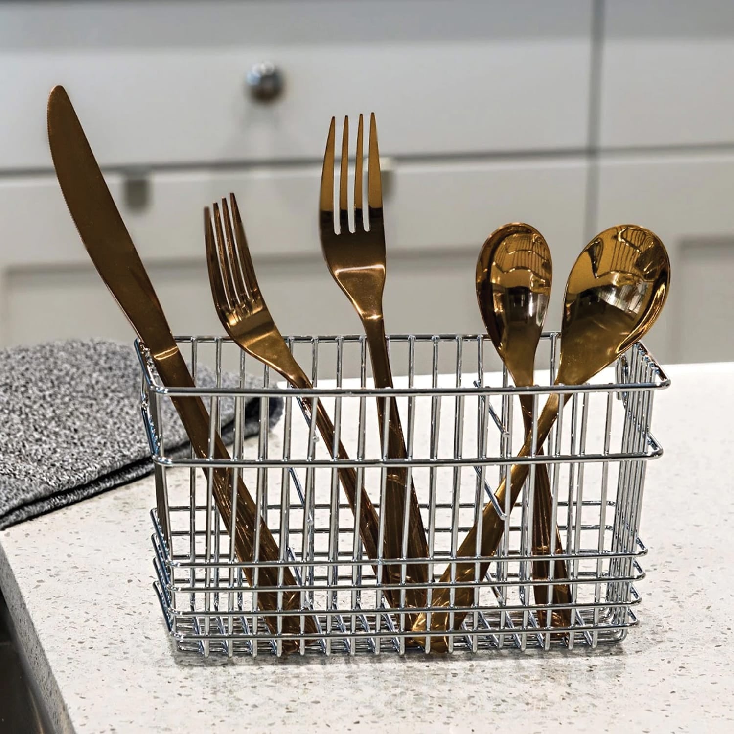Better Houseware Cutlery Holder, Chrome