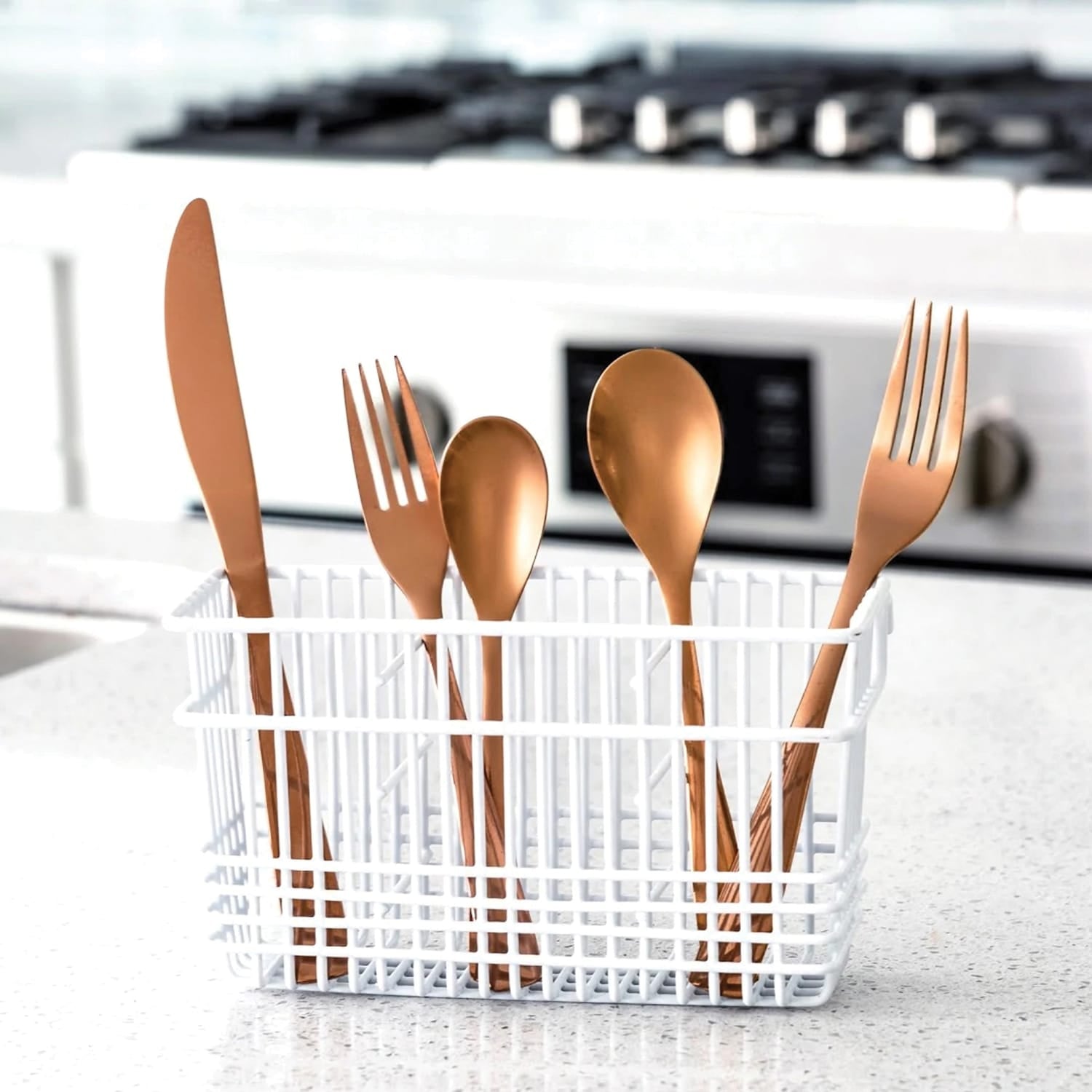 Better Houseware Cutlery Holder, White