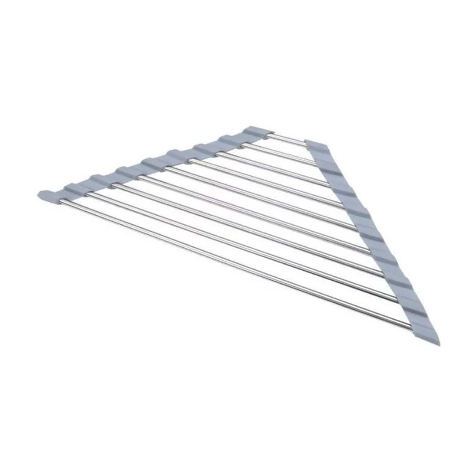 Better Houseware Nonslip Roll-up Stainless Steel Bars Corner Sink Shelf