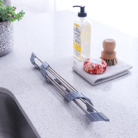 Better Houseware Nonslip Roll-up Stainless Steel Bars Corner Sink Shelf
