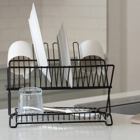 Better Houseware Jr. Folding Dish Rack, Black