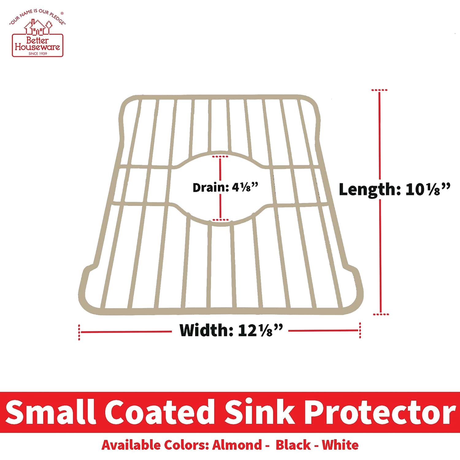 Better Houseware Small Sink Protector, Almond