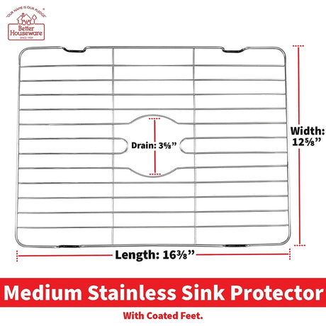Better Houseware Stainless Steel Sink Protector, Medium