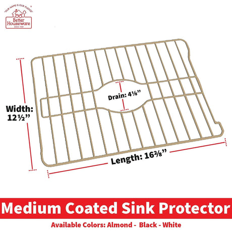 Better Houseware Medium Sink Protector, Almond