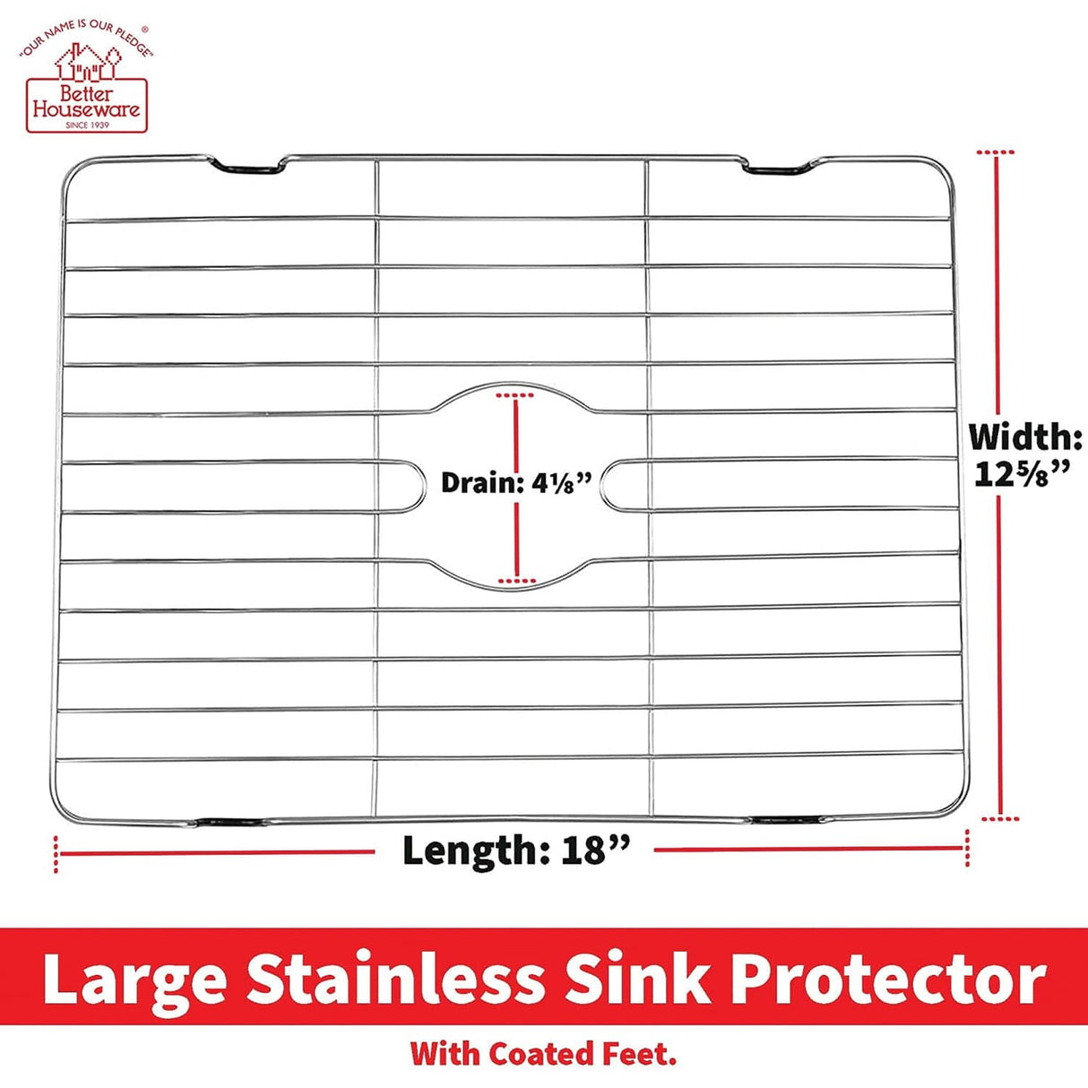 Better Houseware Stainless Steel Sink Protector, Large