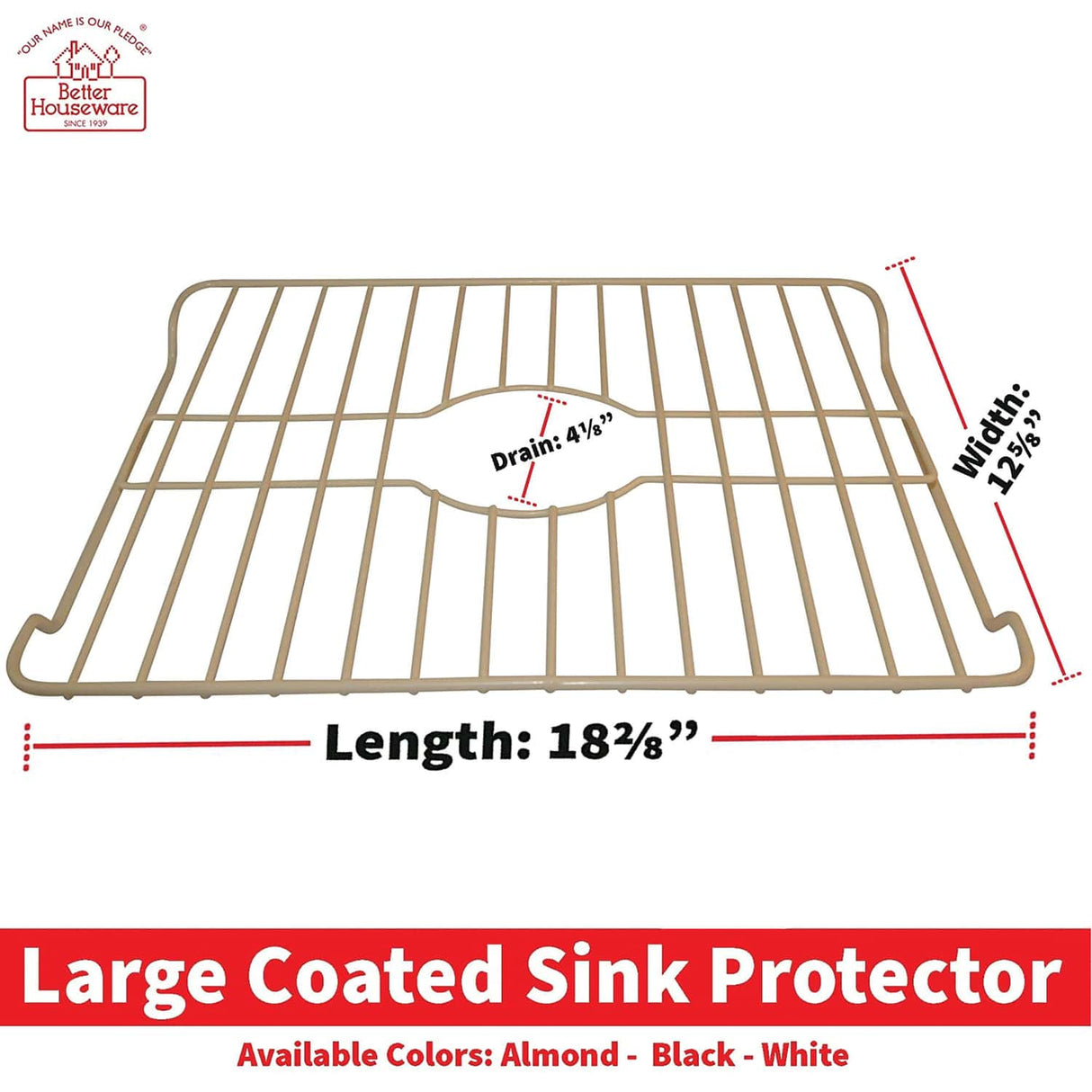Better Houseware Large Sink Protector, Almond