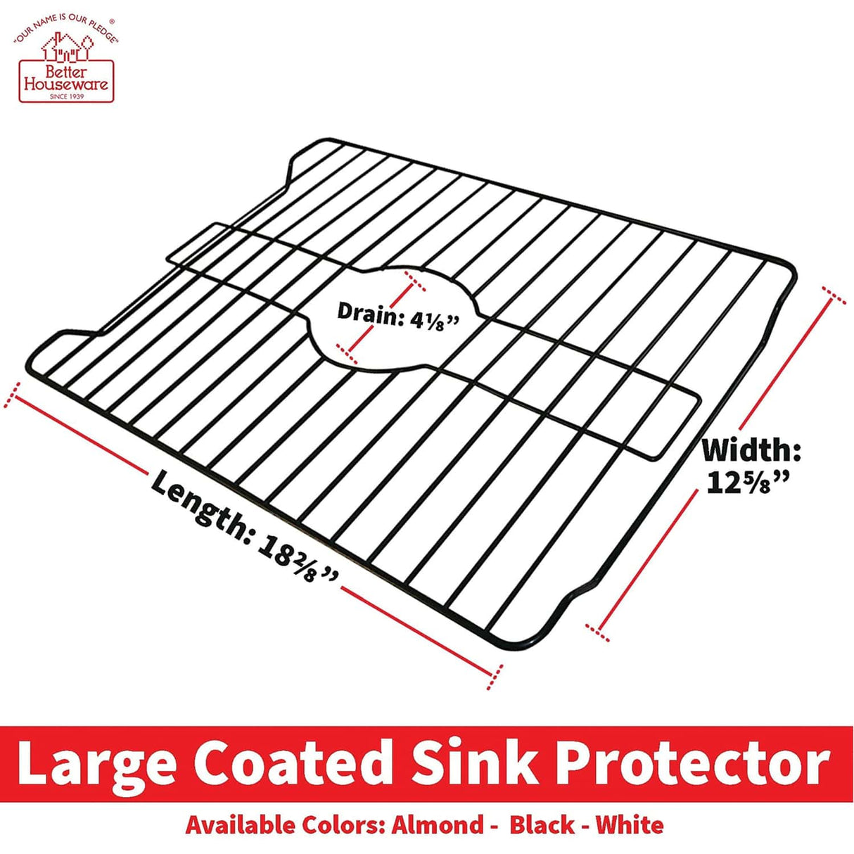 Better Houseware Large Sink Protector, Black