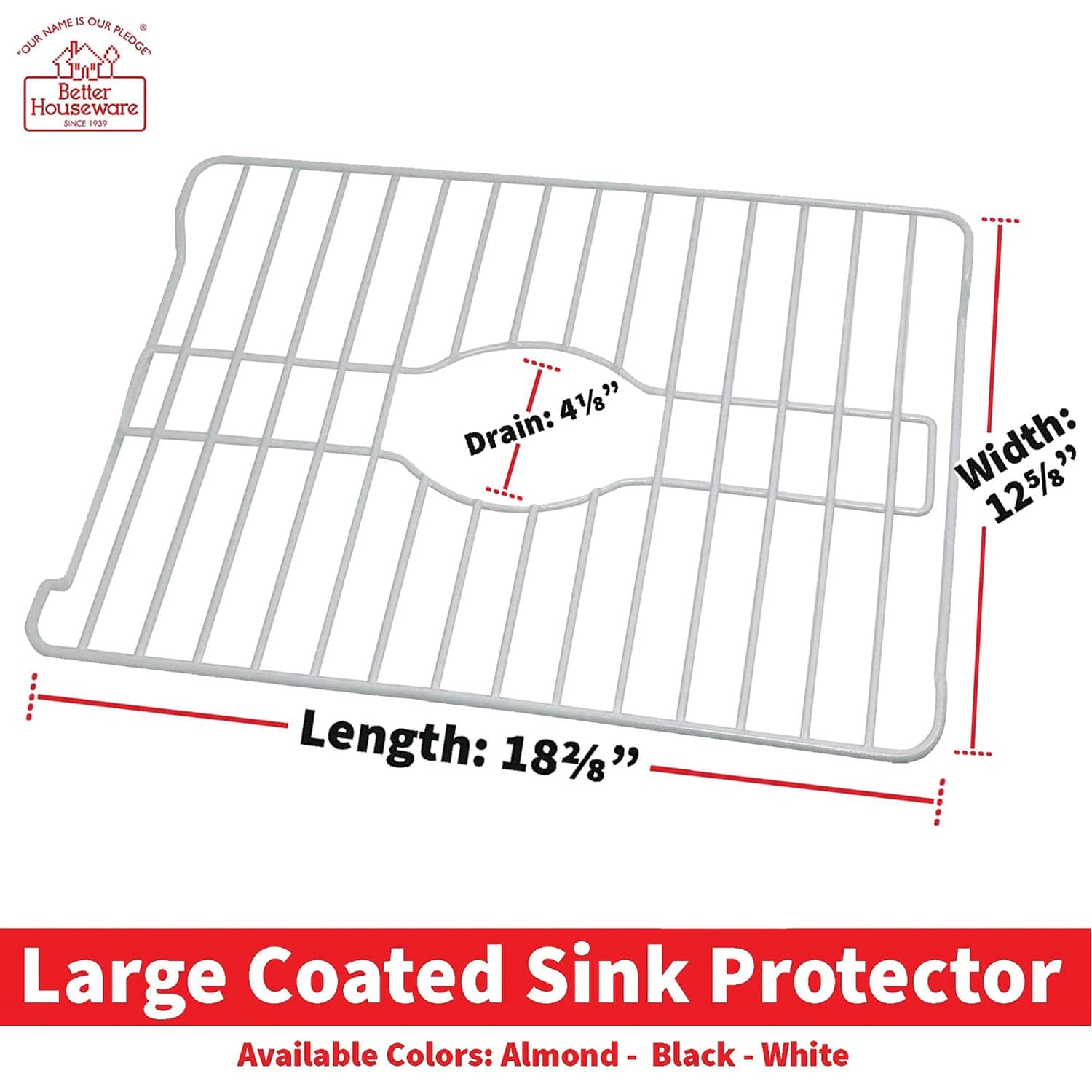 Better Houseware Large Sink Protector, White